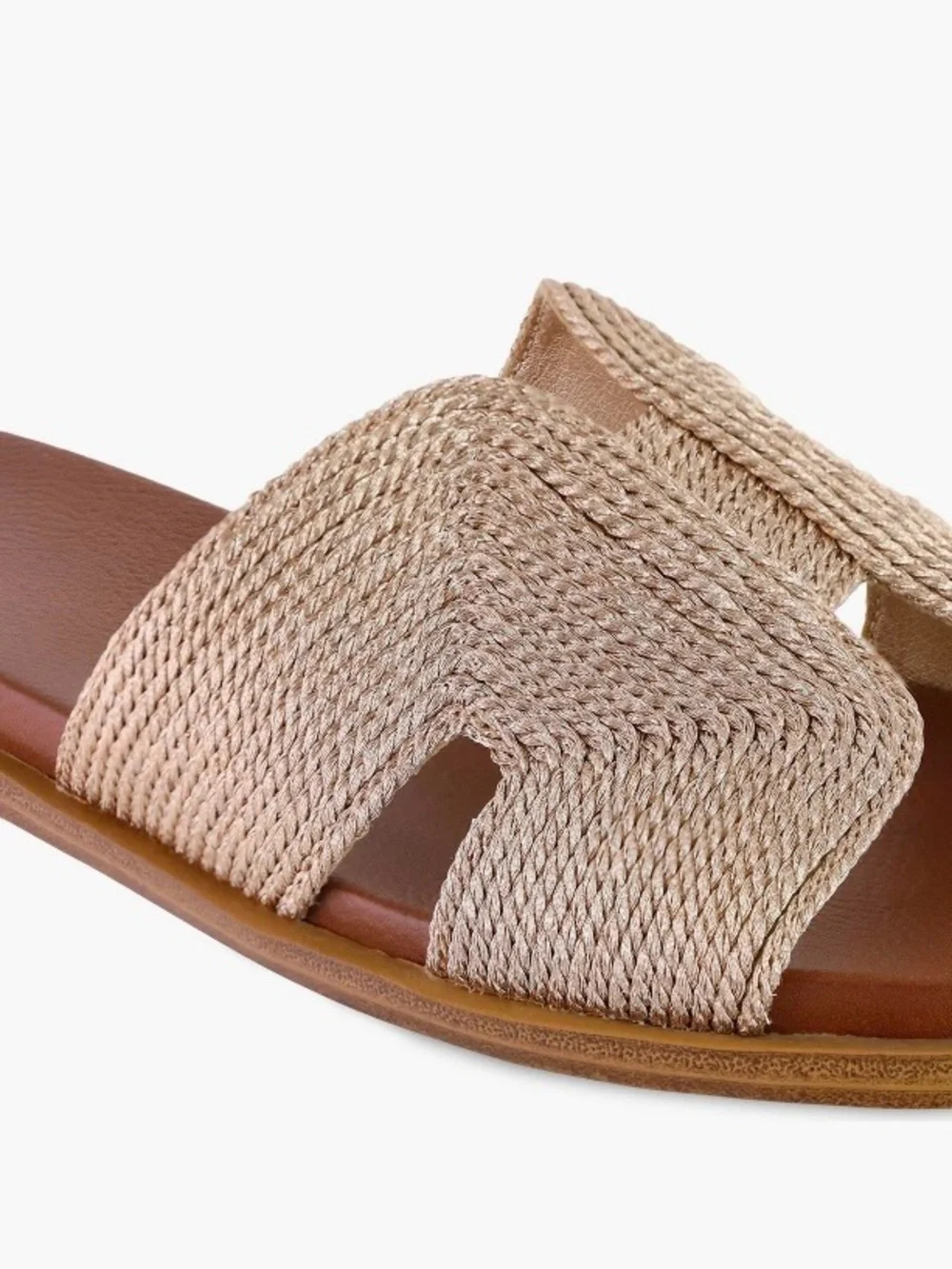 Mia Woven Strap Slide Sandals in White - Picture 5 of 5